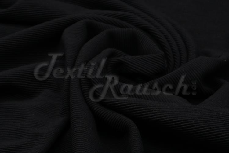 Rippstrickjersey Schwarz
