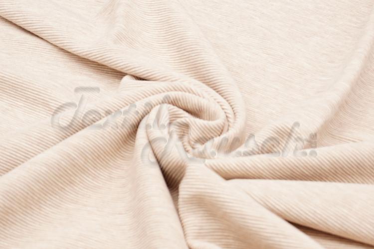Rippstrickjersey Hellbeige meliert