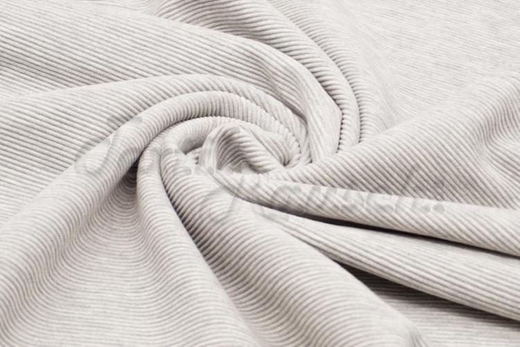 Rippstrickjersey Hellgrau meliert