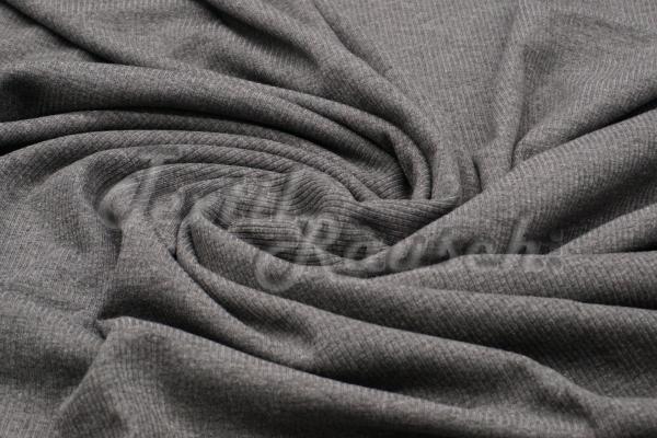 Rippstrickjersey Dunkelgrau meliert