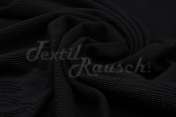 Rippstrickjersey Schwarz