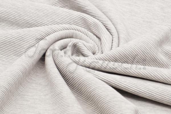 Rippstrickjersey Hellgrau meliert